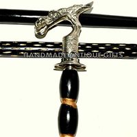 Brass Design Aluminum Dragon Handle Walking Stick Wooden Handmade Stick Cane