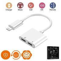 Headphone Adapter for iPhone Adaptor 7/7Plus/8/8Plus/X/XR/XS Car Charger Cables [Audio+Charge+Call+Volume Control] Charger Cables & Audio Connector Dongle Adaptor Support for iOS 12 or up