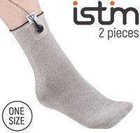 iStim Conductive Sock Package (Including Electrodes Pads) for electrotherapy, Massage - Compatible with TENS/EMS Machine Units - Silver Thread (2 Pieces)
