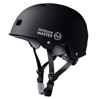 OutdoorMaster Skateboard Helmet - ASTM & CPSC Certified Lightweight Skate with Removable Lining - 12 Vents Ventilation System - for Kids, Youth & Adults - S - Black