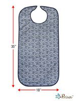 Priva 2 Piece Extra Long Paisley Waterproof Mealtime Protector Adult Bib