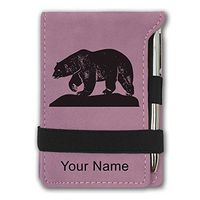 Mini Notepad, Polar Bear, Personalized Engraving Included (Pink)