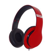 AutumnFall Active Noise Cancelling Wired Headphones with Microphone Extra Bass AUX Headset Over Ear,Comfortable Earpads,Stereo Headset for Travel Work TV Computer iPhone (Red)