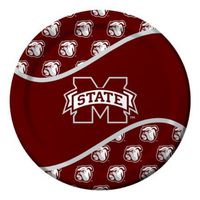 96 NCAA Mississippi State Bulldogs Round Tailgate Party Paper Dinner Plates