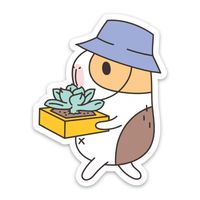 Bubu The Guinea Pig Succulent Gardener Vinyl Sticker