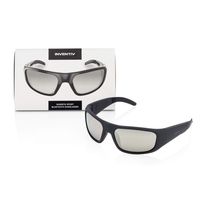 Inventiv Sport Wireless Bluetooth Audio Sunglasses, Open Ear Headphones Music & Hands-Free Calling, for Men & Women, Polarized Glasses Lenses (Black Frame/Silver Tint)