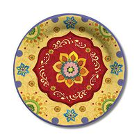 X&O Paper Goods Decorative Small Disposable Paper Plates, Tunisian Sunset, 8 ct.