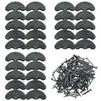 TOVOT 30 pcs Heel Plates Black Shoe Heel Taps Rubber Tips Sole Heel Repair Pad Replacement with Nails(1.77" x 0.78"x 0.15)