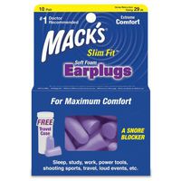 Mack's Slim Fit Soft Foam Earplugs, 10 Pair - Small Ear Plugs for Sleeping, Snoring, Traveling, Concerts, Shooting Sports and Power Tools - Pack of 6