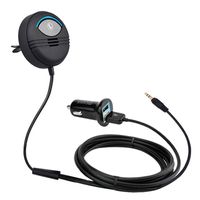 KRIPT AUX Bluetooth Car Kit V4.1 Wireless Talking & Music Streaming Receiver and Built Ground Loop Noise Isolator on PCB for Car with 3.5mm AUX Input Port 2018 Version