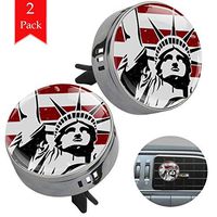 Statue Of Liberty And National Flag two gun black air freshener aromatherapy essential oil diffusers for car vent clip portable with four refill pads 1.33x1.83in