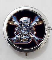 BlackKey Cool Skull 3-Compartment Decorative Pocket Gift Box Case Organizer for Pill, Color 1 -777