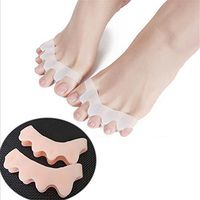 VIEEL 2 Pairs Gel Toe Separator/Straighteners, Gel Bunion Corrector for Dancers, Yogis, Athletes (Beige)