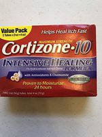 cortizone 10 Maximum Strenght Intensive Healing 1% hydrocortisone Anti Itch Cream Two 20z Tubes, Total 4 oz