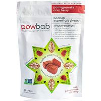 Powbab Baobab Superfruit Chews - 750mg Raw Baobab Powder Organic. Natural Immune Booster, 100% Antioxidants for Cold Season Anti Aging, Acai Pomegranate. Non GMO, Gluten Free. Real Superfood, 30 Chews