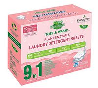 Plant Enzyme HE Laundry Detergent Sheets Floral Scent 10 * 3 - Biodegradable & Compostable Pouch
