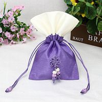 TooGet Sachet Bags Ice Silk Drawstring Bags Jewellery Bags Gift Bags Jewelry Poucches for Wedding Party and DIY Craft, 4x6 Inch Purple Colors, 6-Pack