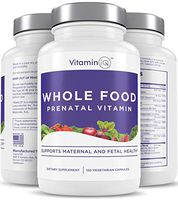 VitaminIQ Whole Food Prenatal Vitamins, Natural Supplement Support for Maternal & Fetal Health, Healthy Baby, Healthy Mom, Non-GMO, Vegetarian, Gluten Free, 120 Capsules