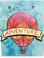 Molly & Rex Silver Foil & Gem Embellished Mini Pocket Notepad, Seek Adventure Hot Air Balloon, 61517
