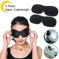 YOROZUCERY Silk Sleep Mask Soft and Comfortable Night Blindfold Eyeshade 3D Contoured Eye Mask for Sleeping, Travel, Shift Work, Naps for Men and Women Black, Pack of 2