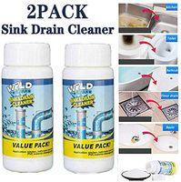 Powerful Sink and Drain Cleaner Portable Powder Cleaning Tool Chemical Powder Agent for Kitchen Toilet Pipe Dredging (2-Pack)