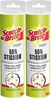 (2) Scotch-Brite Large Surface 8" Wide Lint Roller Refills (120 Sheets Total) Cat Dog Pet Hair Animal Fur Remover Clothing Upholstery Bundle Value Pack Combo