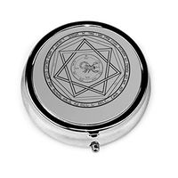 Gift Pill Box Case Supernatural Demon Devil's Vintage Portable Compact 3 Compartment Medicine Holder for Daily Needs and Travelling