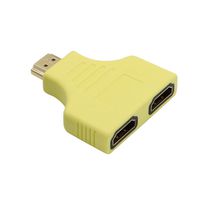 Wensltd Adapter Converter 1080P HDMI Port Male to 2 Female 1 In 2 Out Splitter Cable (Yellow)