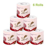Toilet Paper White Toilet Tissue Roll, ERACII 6 Rolls 4-ply Premium Home Kitchen Bath Toilet Paper Vulk, Super Soft Toilet Paper Rolls, Toilet Tissue for Home Hotel Office Use, 1,45lb