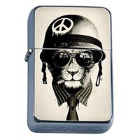 Customized Collectables Army Cat Flip Top Oil Cigarette Lighter