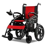 Dapang Folding Lightweight Electric Wheelchair, Dual Function Wheelchair, FDA Approved Transport Friendly Lightweight Folding Transport Chair for Elderly, Disabled,Red