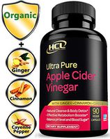 Organic Apple Cider Vinegar Capsules with Mother - 1000 mg Extra Strength Raw Apple Cider Pills with Ginger Cayenne Cinnamon - Natural Detox Potent Digestion Cleansing System
