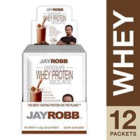 Jay Robb Whey Isolate Protein Powder, Low Carb, Keto, Vegetarian, Gluten Free, Lactose Free, No Sugar Added, No Fat, No Soy, Nothing Artificial, Non-GMO, Best-Tasting (Convenient Individual Serving Packet, Chocolate)