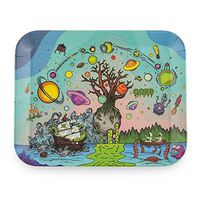 Ooze Life - Biodegradable Rolling Tray - Chemical Free Bamboo Rolling Tray - Serving Tray - Decomposable Tray - Dry Herb Accessories - Non-polluting Rolling Tray (Tree of Life, Small 7.5" x 6")