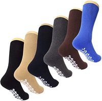Diabetic Non Skid Slipper Socks/w Grippers for Men - 6 Pairs