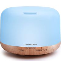URPOWER 500ml Aromatherapy Essential Oil Diffuser Humidifier Room Decor Lighting with 4 Timer Settings, 7 LED Color Changing Lamp and Waterless Auto Shut-Off