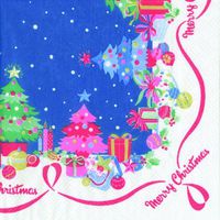 Christmas Border Blue Cath Kidston Napkins Paper 33 cm square 20 in pack