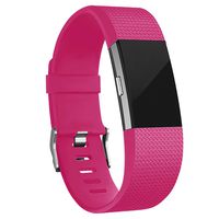 iGK Replacement Bands Compatible for Fitbit Charge 2, Adjustable Replacement Bands with Metal Clasp Classic Edition Rose Large