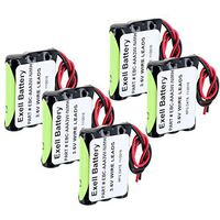 5pc Exell Custom 3.6V 800mAh NiMH AAA Pack with 6.0" 26AWG Open Wires
