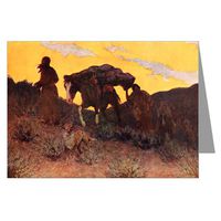 Twelve Vintage Cowboy Art Notecards of Frederick Remington 1908 Painting"The Warrior's Last Ride"