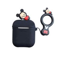 UR Sunshine AirPods Case, Super Cute Funny Lying Cartoon Animal Soft Silicone Case Cover Protective Skin for AirPods1/AirPods 2+Ring Lanyard-Mickey