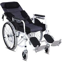 MLX Wheelchair, Semi-Recumbent Wheelchair Full Lay Scooter Manual Wheelchair Travel Light Wheel (Color : B)