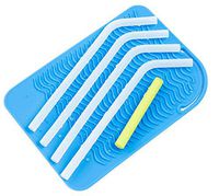 Translucent Premium Food-Grade Easy-Cleaning Reusable Silicone Straws (8.5" Pack 4) Cup Brush, Dry Mat and Cleaner for 30oz Tumbler, Flexible FDA-Approved BPA-Free