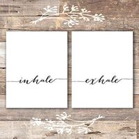Inhale Exhale Wall Art Prints - (Set of 2) - Unframed - 8x10 | Inspirational Wall Art