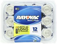 Rayovac Alkaline Battery Size D Container Pack / 12