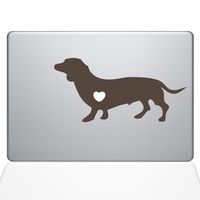 The Decal Guru I Love My Dachshund Decal Vinyl Sticker, 13" MacBook Pro (2015 & Older Models), Brown (1479-MAC-13P-BRO)