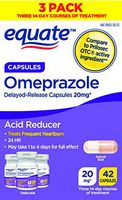 Equate Acid Reducer Omeprazole Capsules, 20 mg, 42 Count, 3 Pack x 2 (Total 84 Count)