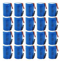 BAOBIAN 4/5 SubC Sub C Rechargeable Battery NiCd with Tabs 1.2V 2200mAh for Power Tools(20 Pcs)