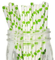 Just Artifacts Polka Dot Paper Straw 25pcs Kiwi Brand