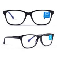 Blue Light Blocking Computer Glasses Anti Eyestrain Unisex(Men/Women) Eyeglasses with Spring Hinges UV Protection Little Yellow Lens FDA Approved(S.Black)